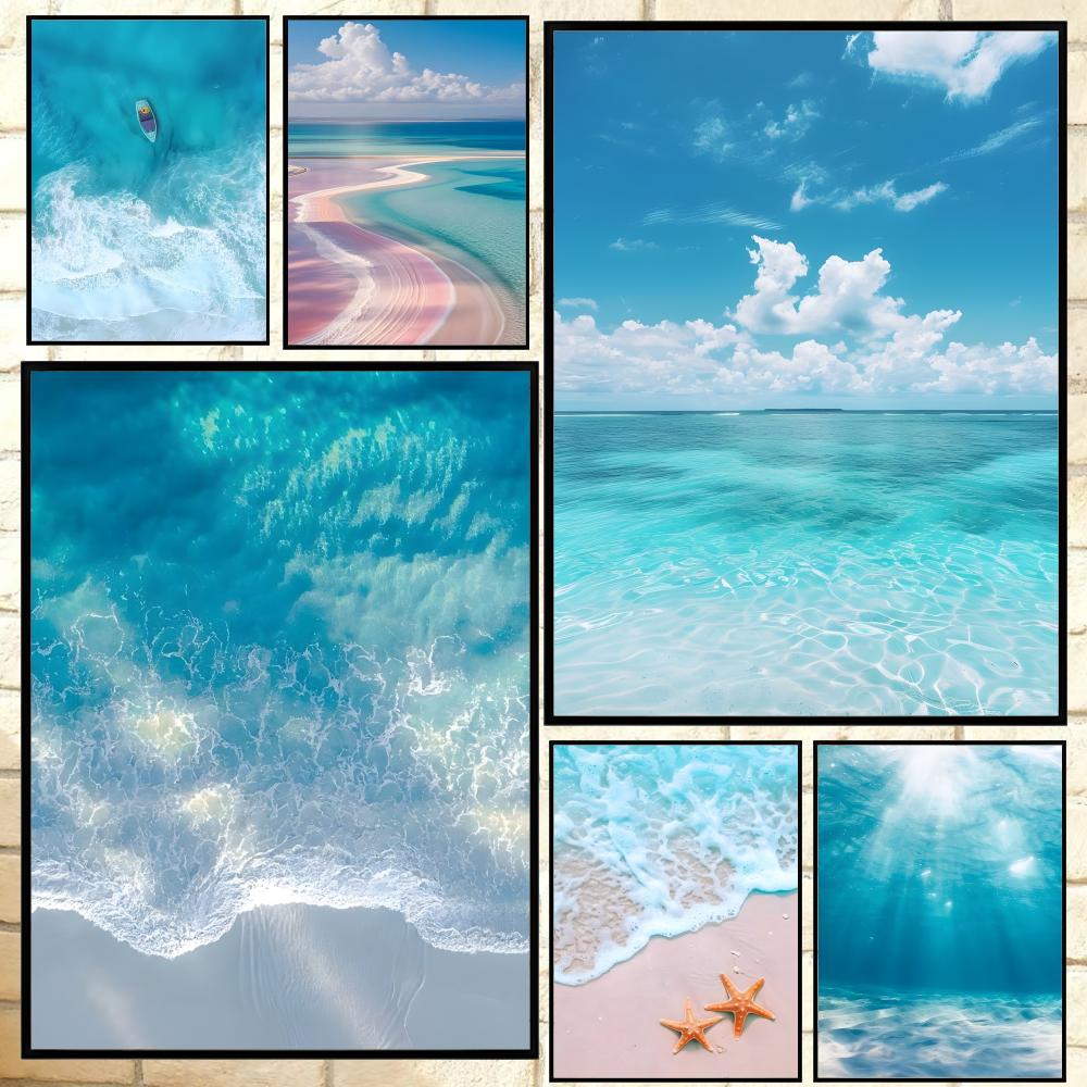 Resin Art Beach Theme - Классический постер с изображением пляжа и
