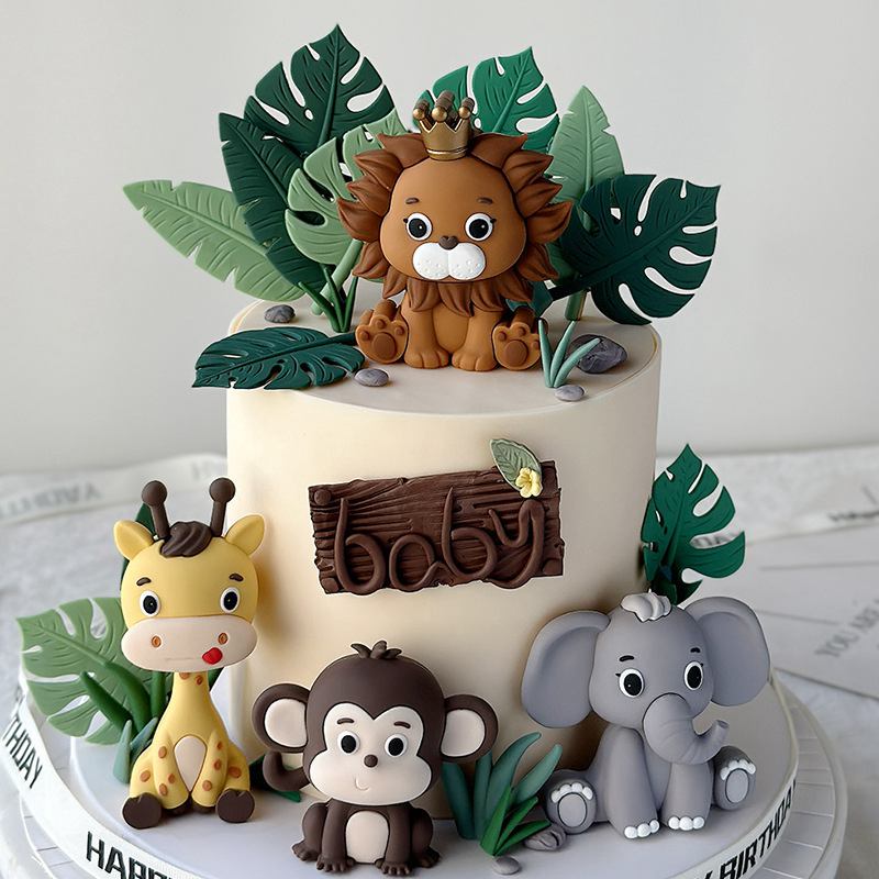 Resin Art Baby - Джунгли Сафари Животное Кукла Декор Торта