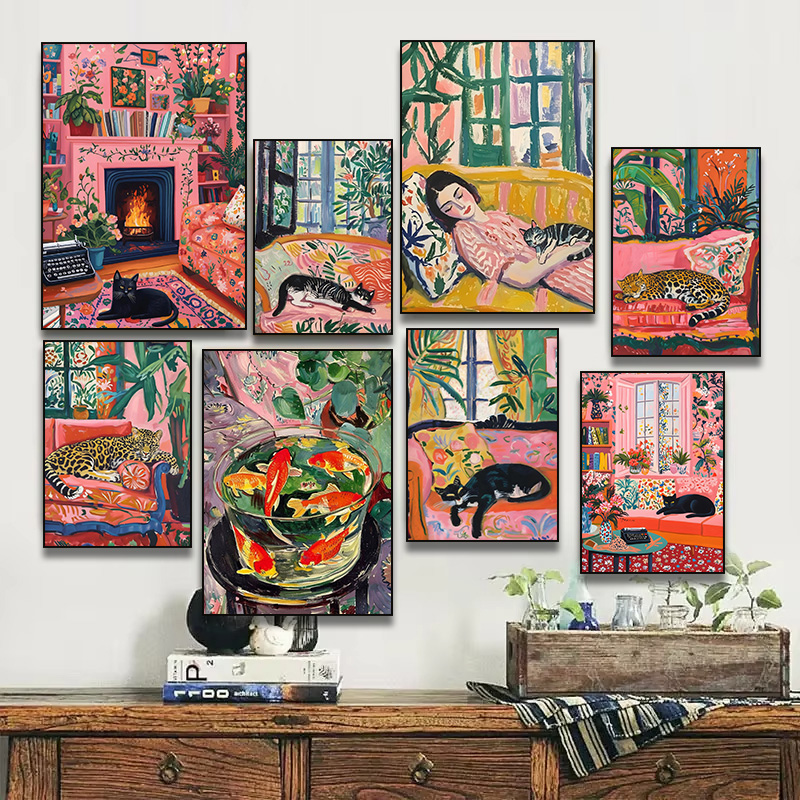 Resin Art And Deco - Постер с изображением женщины и кошки,
