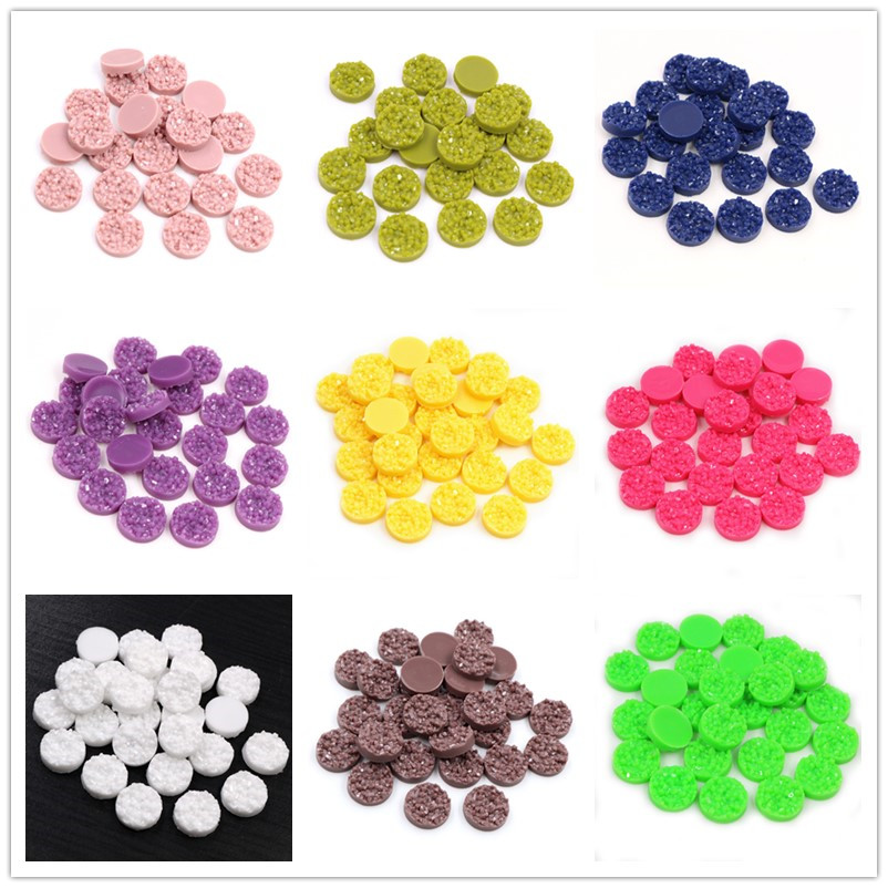 Resin Art Materials Kit - 40 шт., смоляные кабошоны Druzy, купольные