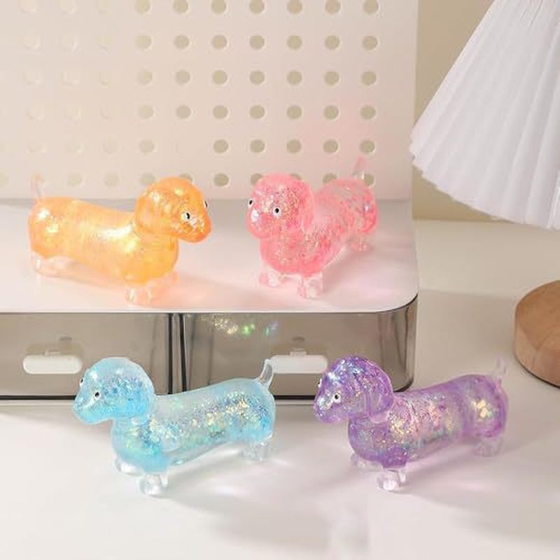 Resin Art And Deco - Блестящий сенсорный антистресс-гаджет в виде таксы:
