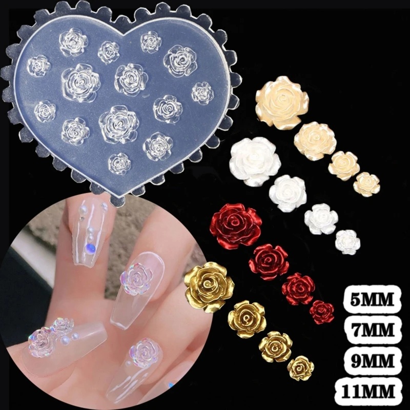 Resin Art Rose - 3D-формы для декора ногтей в виде