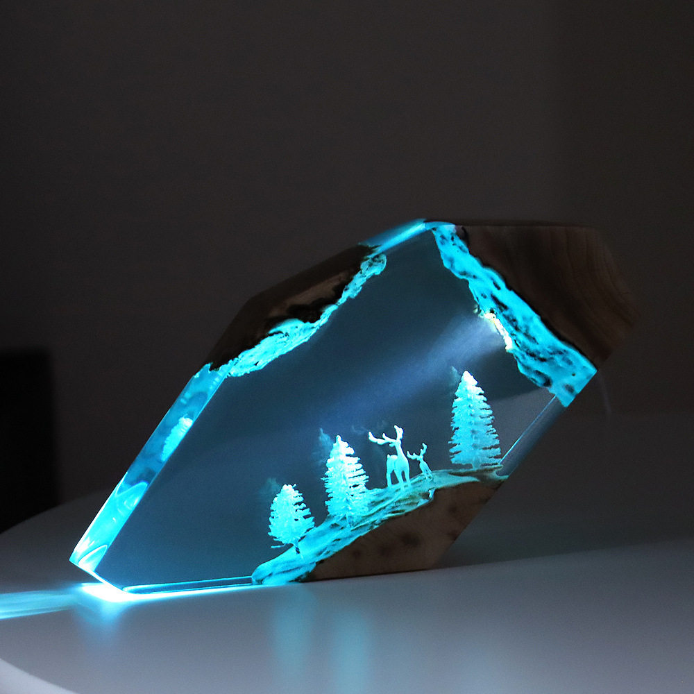 Resin Art Baby - Настольное украшение «Лесная фея-олень»: персонализированный светящийся