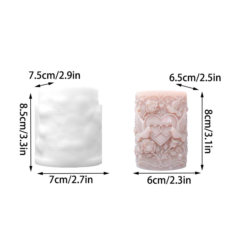 Двойное сердце, белый голубь,  – обзор и цена Resin Art Rose