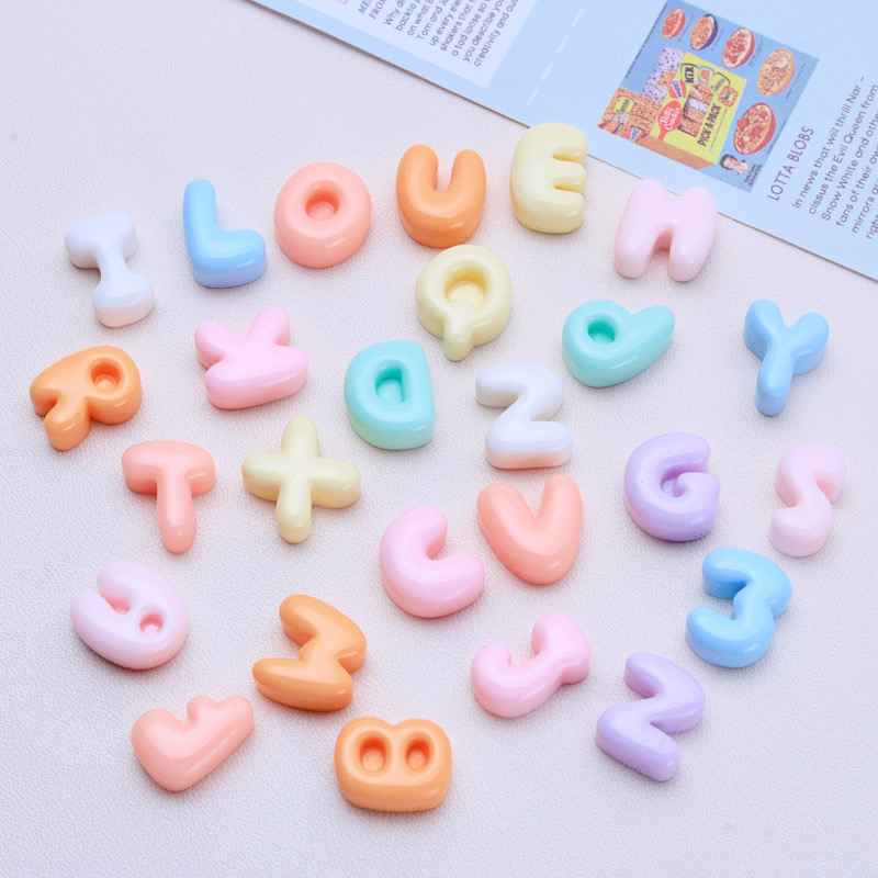 30 шт. новые кавайные мультяшн – обзор и цена Resin Art Alphabet