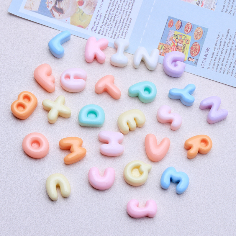 30 шт. новые кавайные мультяшн – обзор и цена Resin Art Alphabet