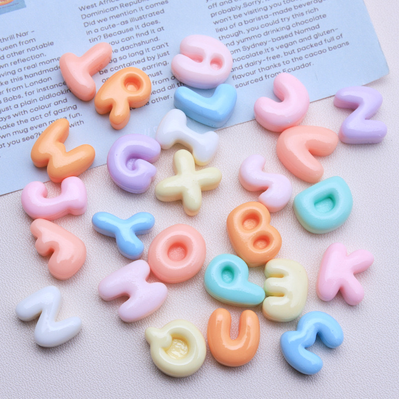 30 шт. новые кавайные мультяшн – обзор и цена Resin Art Alphabet