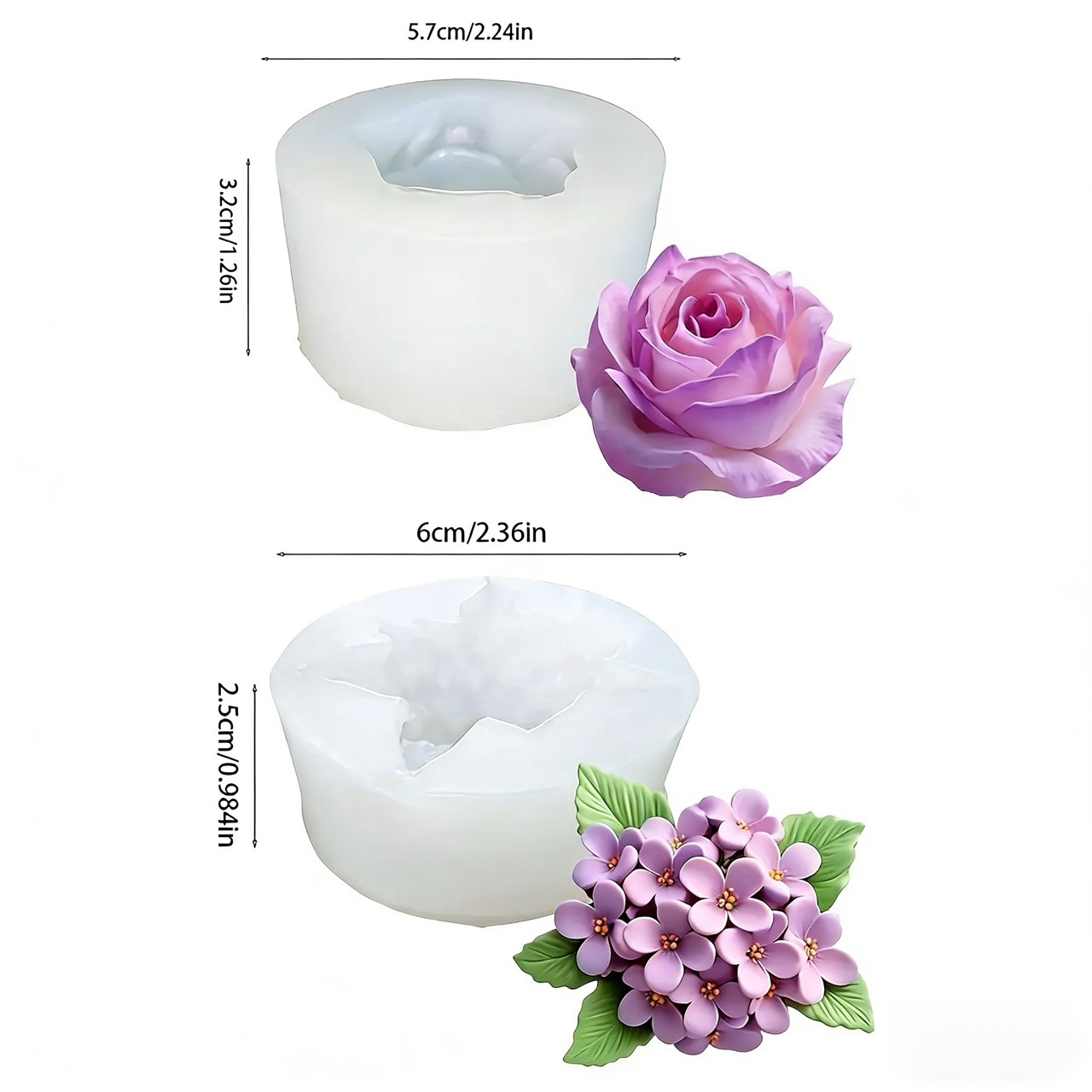 2 шт. 3D силиконовые формы с ц – обзор и цена Resin Art Rose