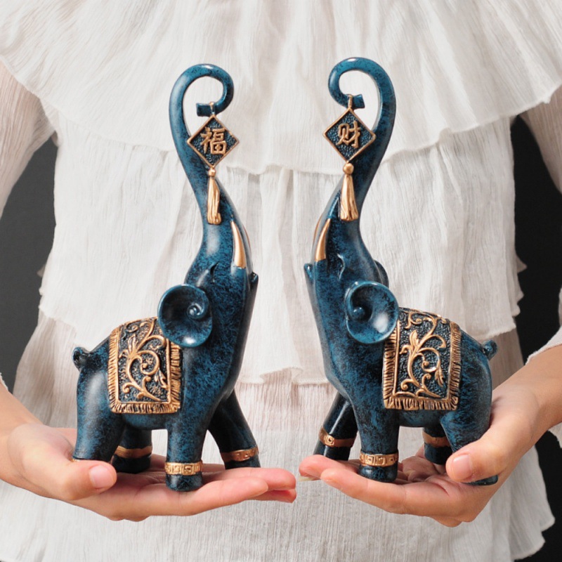 Пара фигурок слонов в китайско – обзор и цена Resin Art Wedding Gift